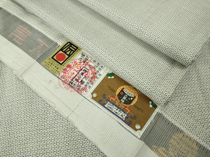 平和屋本店●極上　男性　本場大島紬　白大島　アンサンブル　100亀甲　総詰め　本間輝利作　証紙付き　逸品　DZAB9262kh6