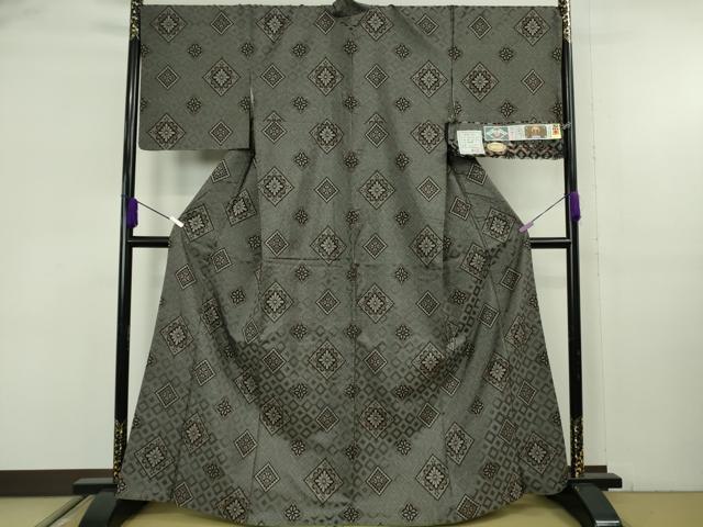 平和屋本店●希少　本場大島紬 現代龍郷絣 古代染色純泥染 純手織り　坂口敏子作　興紬工場謹製　さが美扱い　証紙付き　逸品　DZAB9264kh6