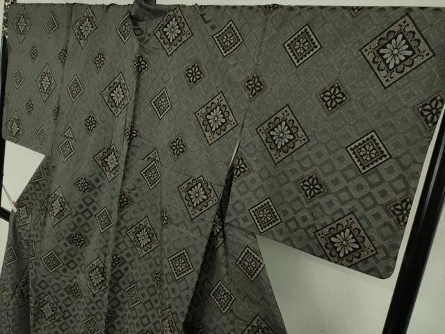 平和屋本店●希少　本場大島紬 現代龍郷絣 古代染色純泥染 純手織り　坂口敏子作　興紬工場謹製　さが美扱い　証紙付き　逸品　DZAB9264kh6