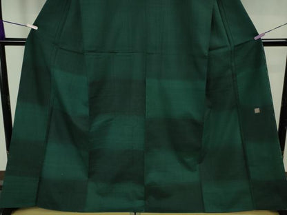 平和屋本店●極上　伝統工芸士　曽根武勇　訪問着　お召地　市松文様　逸品　DZAB9266kh6
