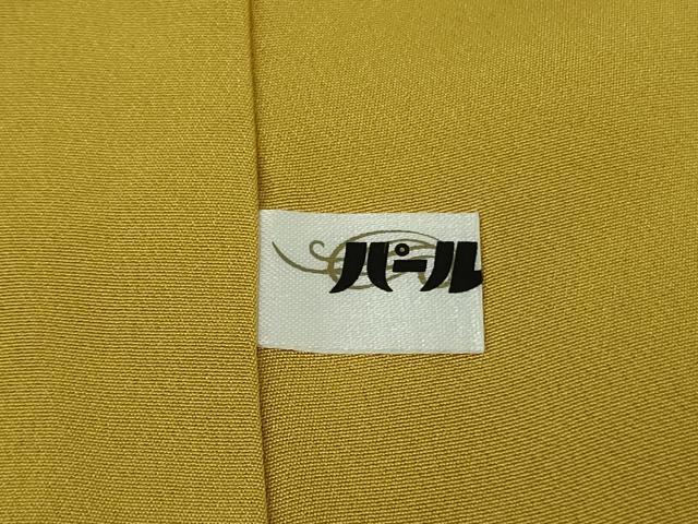 平和屋本店●極上　龍村晋謹製　お召　名宝獅噛長斑文　芥子色地　逸品　DZAB9267kh6