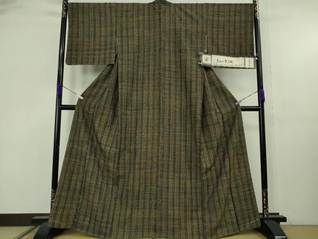 平和屋本店●極上　真綿手引紬　紅の手紬　新田工房　よねざわ　証紙付き　逸品　未使用　DZAB9269kh6