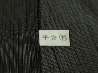 平和屋本店＊極上　夏物 男性 越後おぐに 夏駒本松煙 紗紬 キングサイズ 小千谷織物 くるまや工房謹製　黒地　証紙付き　逸品　DZAB9274kh6
