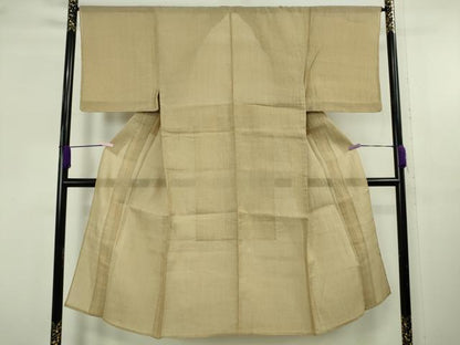 平和屋着物＊極上　夏物　男性　本場小千谷ちぢみ　麻　色無地　枯色　逸品　未使用　DZAB9275kh6