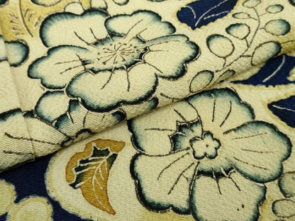 平和屋本店●極上　浦野理一　訪問着　辻が花　濃藍色地　鬼しぼ縮緬　逸品　未使用　DZAB9279kh6
