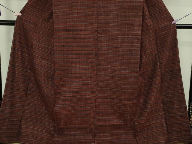平和屋本店●極上　浦野理一　経節紬　横縞　逸品　未使用　DZAB9287kh6