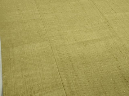 平和屋本店●極上　浦野理一　経節紬　色無地　枯草色　逸品　未使用　DZAB9290kh6