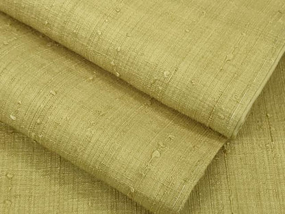 平和屋本店●極上　浦野理一　経節紬　色無地　枯草色　逸品　未使用　DZAB9290kh6