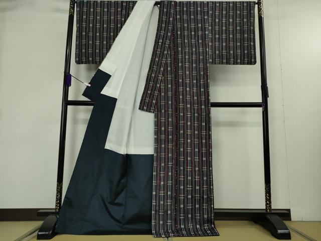 平和屋本店●極上　浦野理一　経節紬　間道　逸品　未使用　DZAB9293kh6