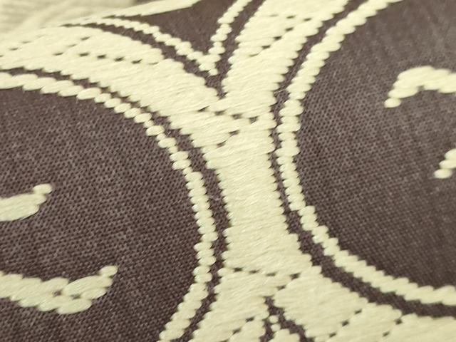 平和屋本店●極上　俵屋　人間国宝　喜多川平朗  有職織物　六通柄袋帯　唐織　立涌鳥文　薄い似せ紫色地　逸品　DZAB9302kh6