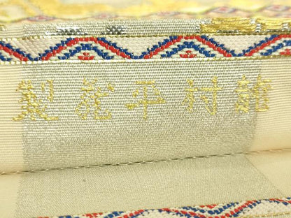 平和屋本店●最高級　龍村平蔵製　六通柄　本袋帯　円文白虎錦　金銀糸　逸品　DZAB9315kh6