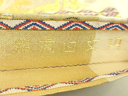 平和屋本店●最高級　龍村平蔵製　六通柄　本袋帯　円文白虎錦　金銀糸　逸品　DZAB9315kh6