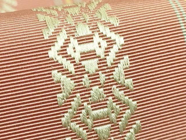 平和屋本店●極上　人間国宝　小川善三郎　本場筑前博多献上織　八寸名古屋帯　献上　三越扱い　たとう紙付き　逸品　DZAB9325kh6