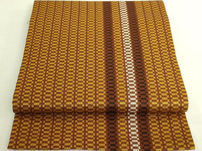 平和屋着物●極上　本場黄八丈　紬　八寸名古屋帯　間道　逸品　DZAB9328kh6