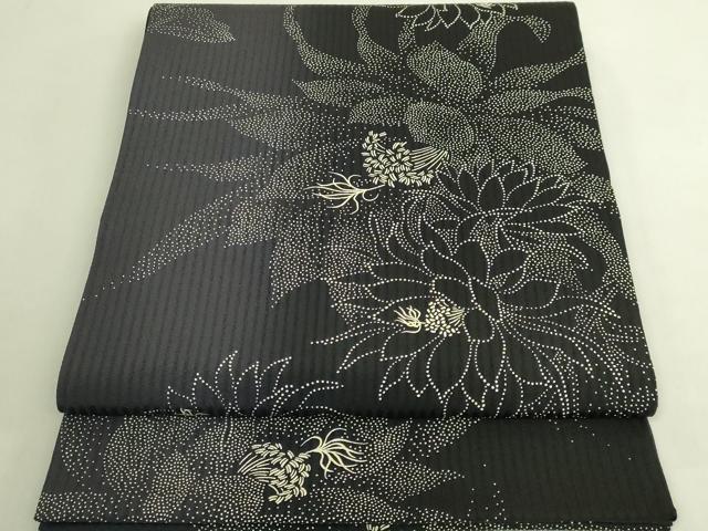 平和屋着物●極上　全通柄袋帯　印傳　枝花文　逸品　DZAB9337kh6