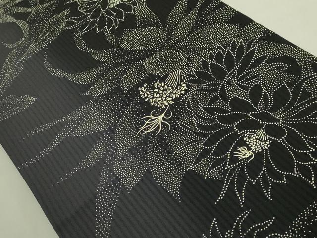 平和屋着物●極上　全通柄袋帯　印傳　枝花文　逸品　DZAB9337kh6