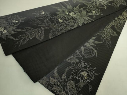 平和屋着物●極上　全通柄袋帯　印傳　枝花文　逸品　DZAB9337kh6