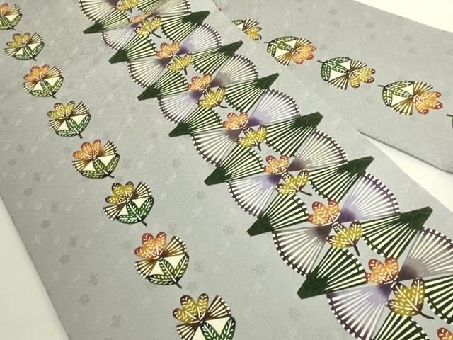 平和屋本店●極上　琉球やふそ紅型工房　九寸名古屋帯　屋富祖幸子　松ぼっくり　証紙付き　逸品　DZAB9340kh6