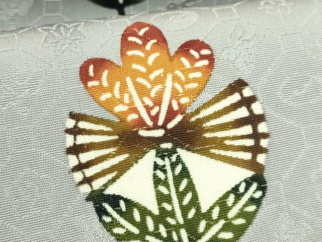 平和屋本店●極上　琉球やふそ紅型工房　九寸名古屋帯　屋富祖幸子　松ぼっくり　証紙付き　逸品　DZAB9340kh6