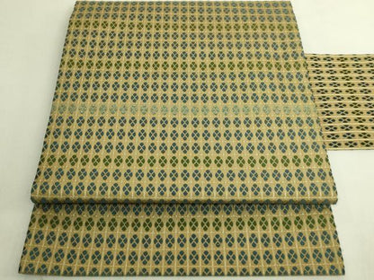 平和屋着物●極上　西陣　川島織物　九寸名古屋帯　格子　逸品　DZAB9345kh6