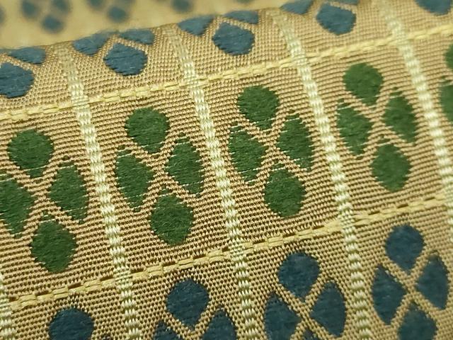 平和屋着物●極上　西陣　川島織物　九寸名古屋帯　格子　逸品　DZAB9345kh6