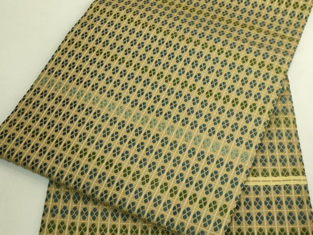 平和屋着物●極上　西陣　川島織物　九寸名古屋帯　格子　逸品　DZAB9345kh6