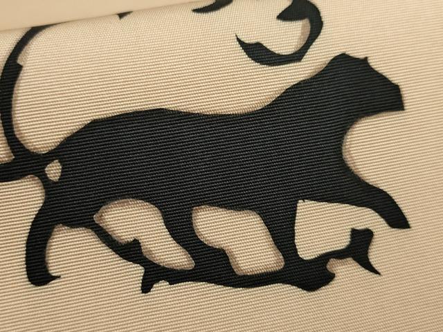 平和屋着物●極上　塩瀬　九寸名古屋帯　動物　シルエット　薄い洗柿色地　逸品　DZAB9347kh6