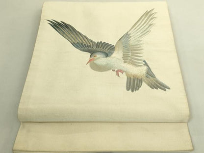 平和屋本店●極上　アンティーク　大正ロマン　中国三大刺繍　総手刺繍　蘇州刺繍　丸帯　ハト　鳩　金銀糸　逸品　DZAB9354kh6