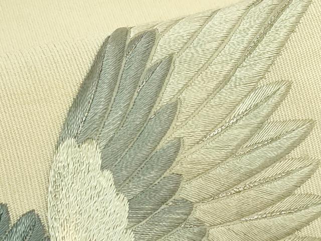 平和屋本店●極上　アンティーク　大正ロマン　中国三大刺繍　総手刺繍　蘇州刺繍　丸帯　ハト　鳩　金銀糸　逸品　DZAB9354kh6
