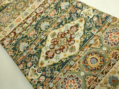 平和屋本店●最高級　中国三大刺繍　総相良刺繍　総刺繍　袋帯　200万粒　総詰　正倉院唐草　金糸　逸品　DZAB9359kh6