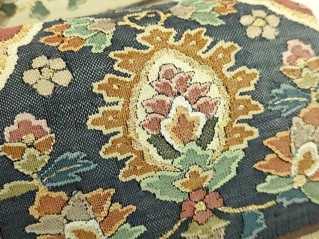 平和屋本店●最高級　明綴れ　全通柄袋帯　格天井花文　金糸　逸品　未使用　DZAB9360kh6