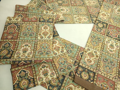 平和屋本店●最高級　明綴れ　全通柄袋帯　格天井花文　金糸　逸品　未使用　DZAB9360kh6