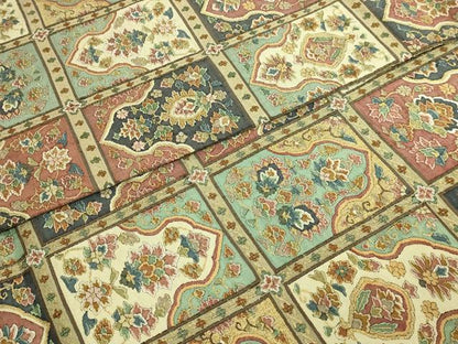 平和屋本店●最高級　明綴れ　全通柄袋帯　格天井花文　金糸　逸品　未使用　DZAB9360kh6
