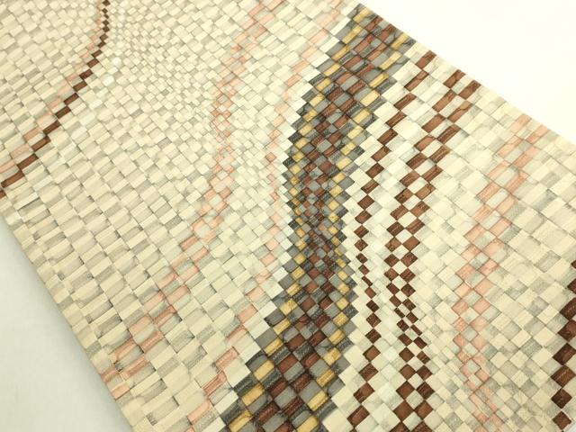 平和屋本店●極上　銀座もとじ　ロートン織　道屯織　太鼓柄袋帯　逸品　DZAB9363kh6