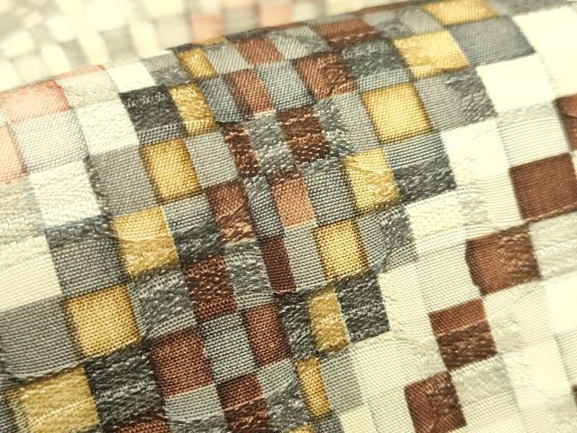 平和屋本店●極上　銀座もとじ　ロートン織　道屯織　太鼓柄袋帯　逸品　DZAB9363kh6