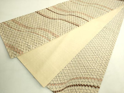 平和屋本店●極上　銀座もとじ　ロートン織　道屯織　太鼓柄袋帯　逸品　DZAB9363kh6