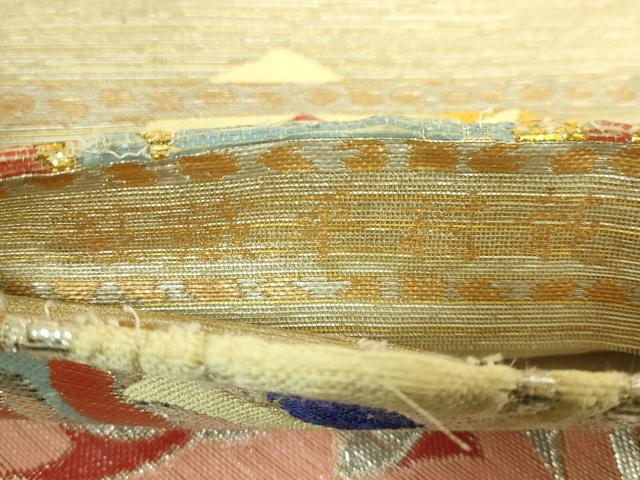 平和屋本店＊最高級　夏物　龍村平蔵製　丸帯　ローズ　金銀糸　逸品　DZAB9371kh6