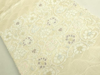 平和屋着物＊極上　夏物　中国三大刺繍　総相良刺繍　総刺繍　袋帯　すくい織　花唐草　逸品　未使用　DZAB9372kh6