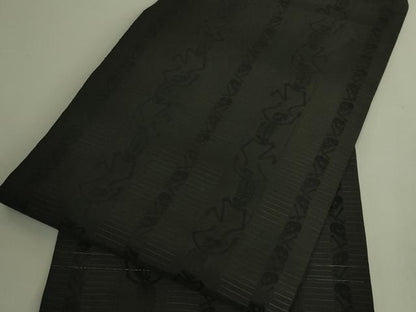 平和屋本店●極上　セミアンティーク　九寸名古屋帯　骸骨　ガイコツ　濃い羊羹色地　逸品　DZAB9374kh6