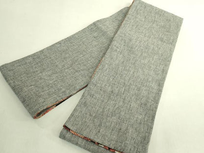 平和屋着物●極上　半幅帯　タコ　蛸　黒地　綿　逸品　DZAB9377kh6