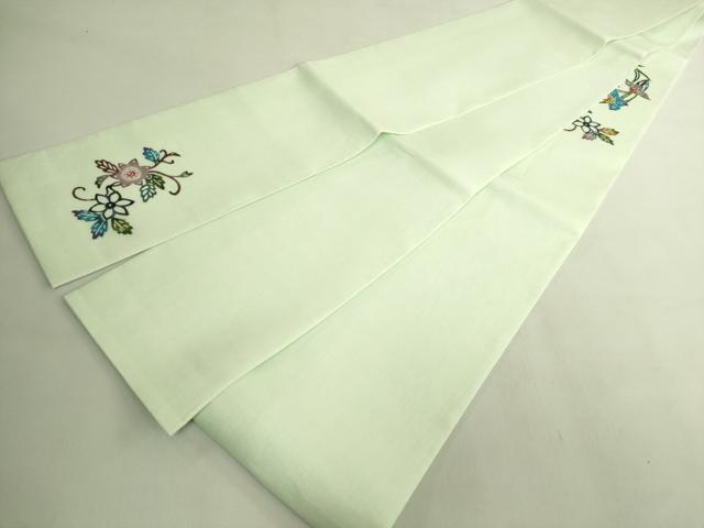 平和屋着物＊極上　夏物　半幅帯　紅型　花唐草文　若芽色地　綿　逸品　DZAB9378kh6