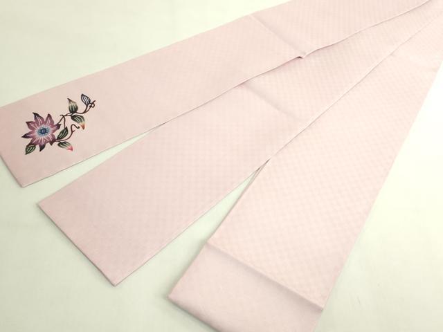 平和屋着物＊極上　夏物　本場琉球紅型　半幅帯　安里びんがた工房　安里和雄　鉄線花　証紙・反端付き　逸品　未使用　DZAB9381kh6