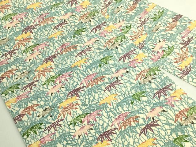 平和屋本店●極上　人間国宝　鎌倉芳太郎　型絵染　琉球紅型　九寸名古屋帯　竹文　三越扱い　たとう紙付き　逸品　DZAB9383kh6