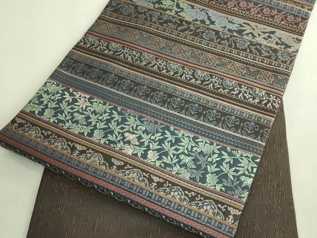 平和屋本店●極上　創業200年・7代目永治屋清左衛門　九寸名古屋帯　唐織　桐竹鳳凰段異文　さが美扱い　逸品　DZAB9385kh6