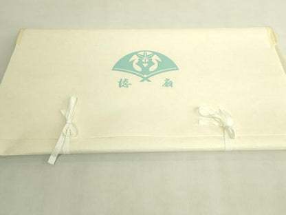 平和屋本店●極上 国際的伝統工芸作家十二代・藤林徳扇 苑寿 両面 全通柄袋帯 綴れ 花菱 金銀糸 たとう紙・共箱付 逸品 未使用 DZAB9387kh6