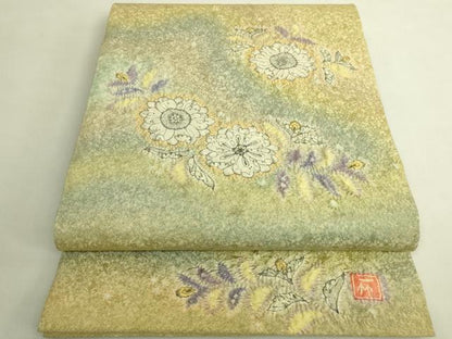 平和屋本店●極上　初代　久保田一竹　幻の辻が花　太鼓柄袋帯　金通し地　共箱付き　逸品　DZAB9396kh6