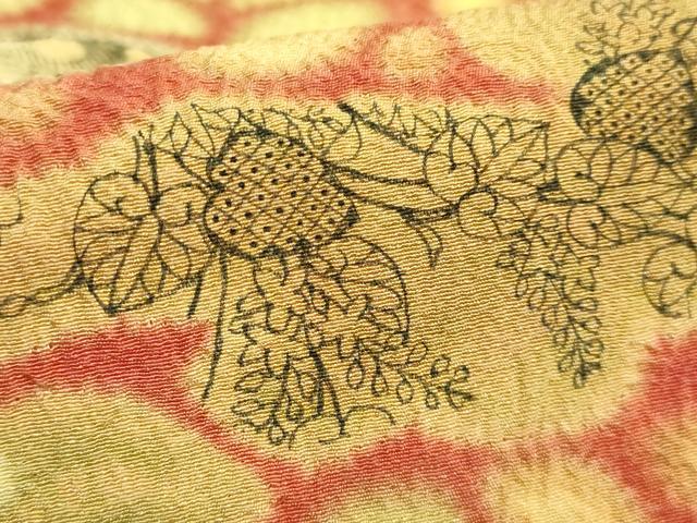 平和屋本店●極上　初代　久保田一竹　幻の辻が花　太鼓柄袋帯　桃山　共箱付き　逸品　DZAB9400kh6