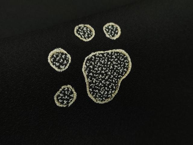 平和屋本店●極上　池田重子コレクション　訪問着　猫　ネコ　黒地　金彩　逸品　未使用　DZAB9404kh6