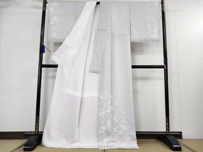 平和屋本店●極上　きもの志麻　岩下志麻ブランド　訪問着　葡萄唐草文　白藤色地　金彩　上代41万　反端付き　逸品　未使用　DZAB9405kh6