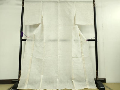平和屋本店＊極上　夏物　沖縄県無形文化財指定　本場八重山上布　麻 　手織　草木染　ロング丈　共箱付き　逸品　未使用　DZAB9411kh6